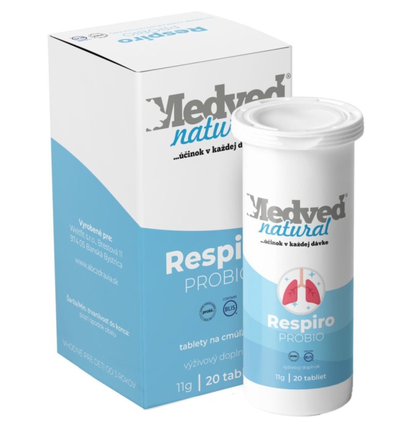 Medveď natural Respiro PROBIO 20 tabliet