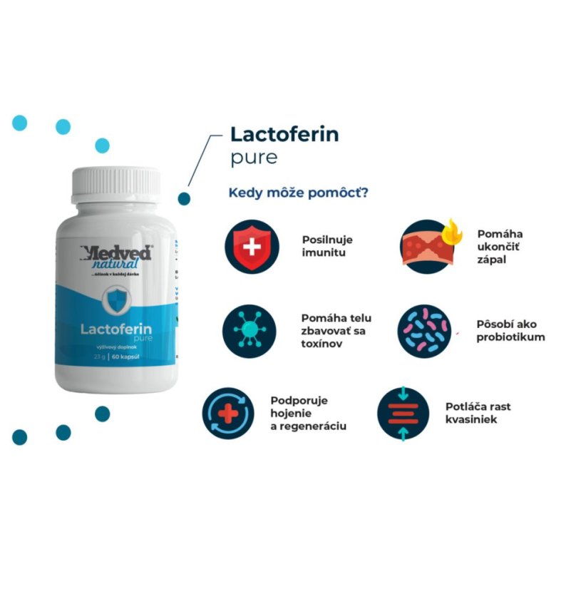 Medveď natural Lactoferin pure 60 kapsúl