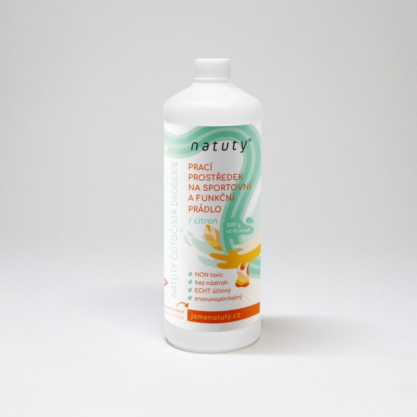 Prací prostředek na sportovní a funkční prádlo s vůní citronu - Natuty